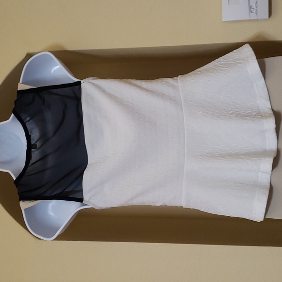 C'est Toi sleeveless top mesh ivory black y2k - Picture 2 of 6